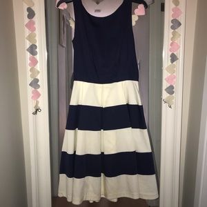 Size 4 navy and white Kate spade a-line dress